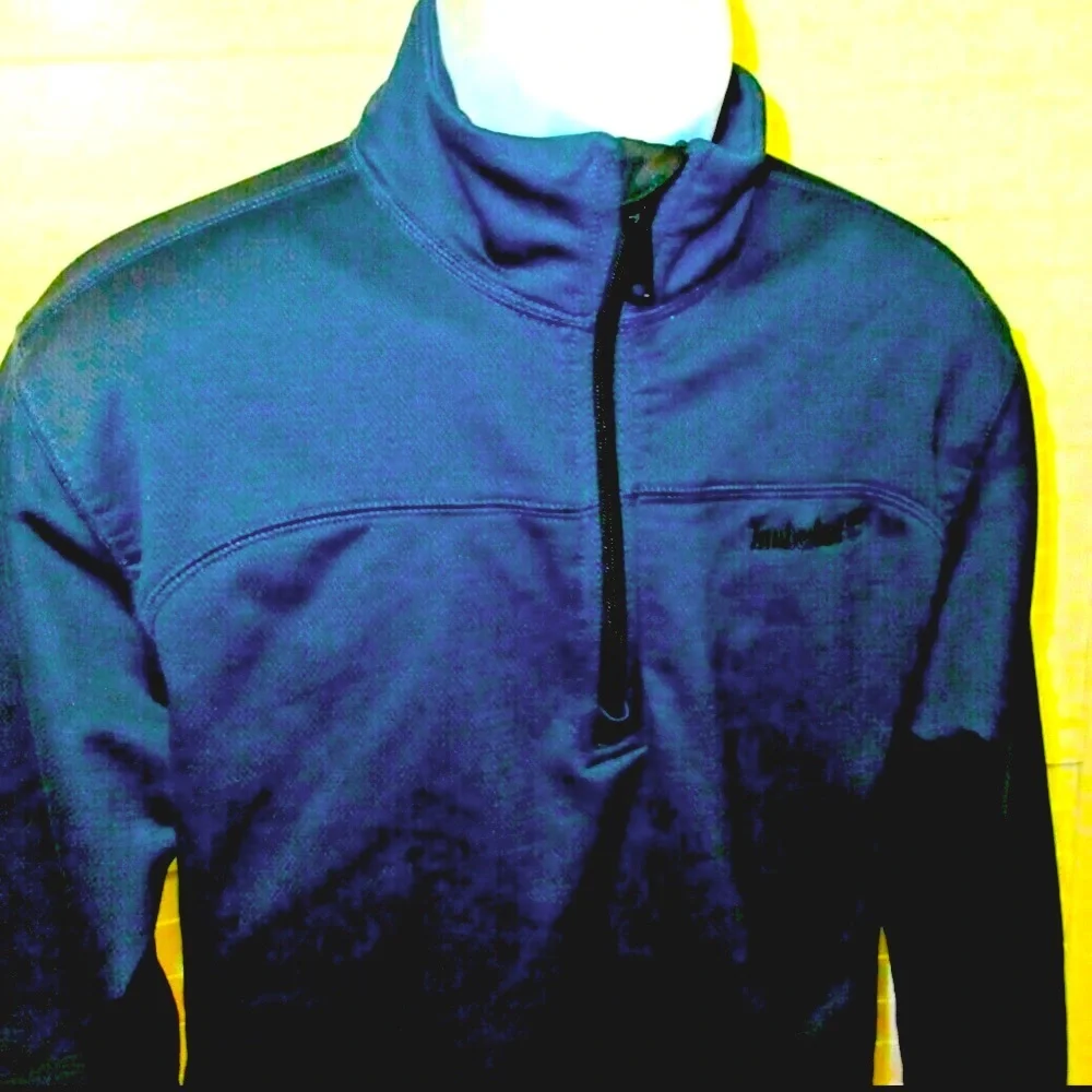 Timberland 1/4 zip XL woven mesh navy blue sport performance pullover shirt EUC